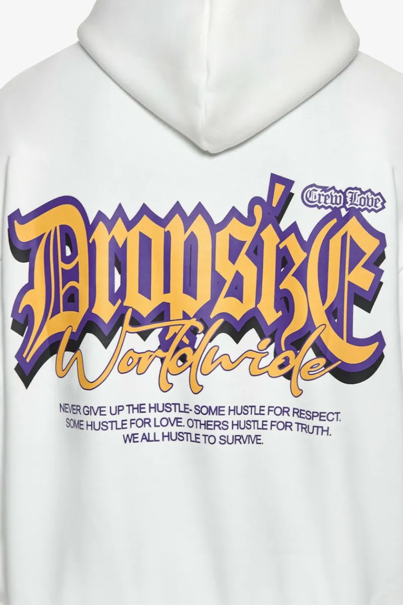 Hoodie<Dropsize Heavy Oversize Never Give Up Hoodie Washed White