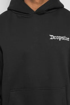 Hoodie<Dropsize Heavy Oversize ''Open Casting'' Hoodie Washed Black