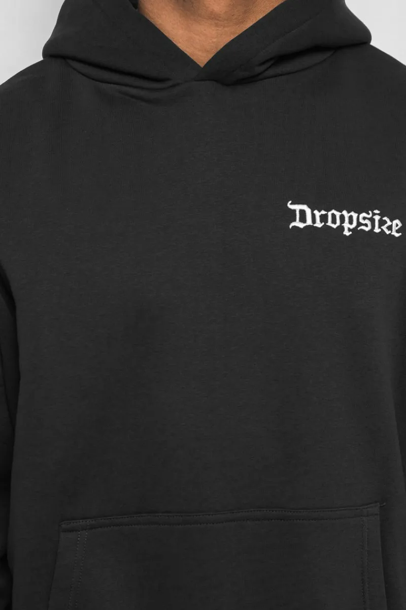 Hoodie<Dropsize Heavy Oversize ''Open Casting'' Hoodie Washed Black