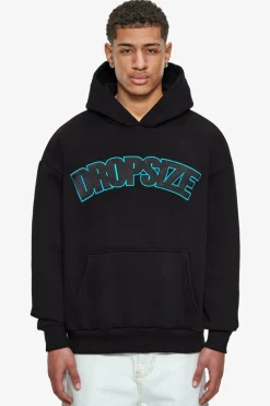 Hoodie<Dropsize Heavy Oversize Outline Embo Hoodie Black