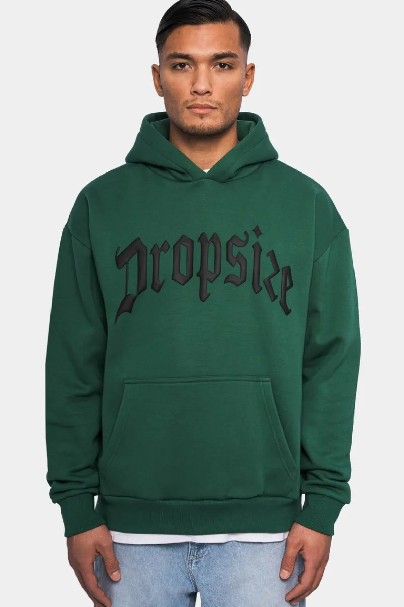 Hoodie<Dropsize Heavy Oversize Puffer Print Hoodie Washed Green