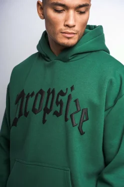 Hoodie<Dropsize Heavy Oversize Puffer Print Hoodie Washed Green