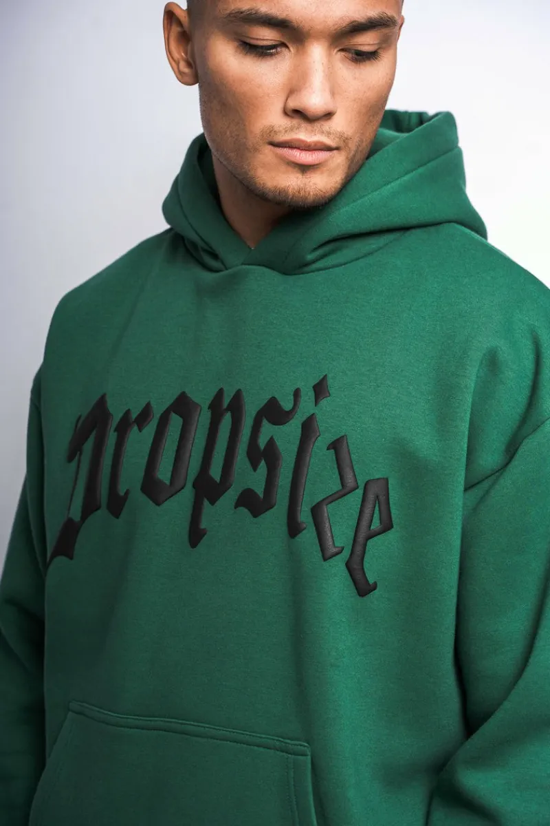 Hoodie<Dropsize Heavy Oversize Puffer Print Hoodie Washed Green