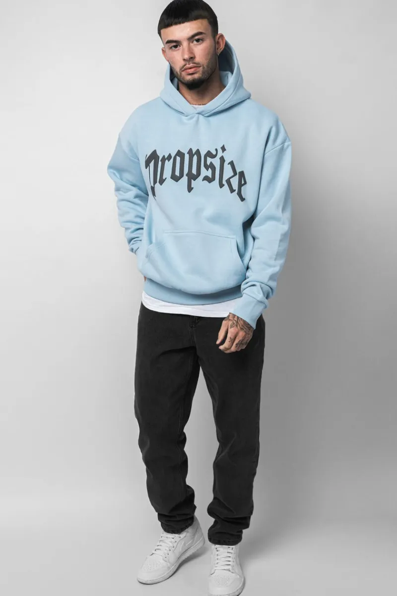 Hoodie<Dropsize Heavy Oversize Puffer Print Hoodie Baby Blue