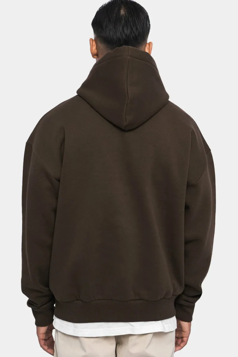 Hoodie<Dropsize Heavy Oversize Puffer Print Hoodie Chocolate Brown