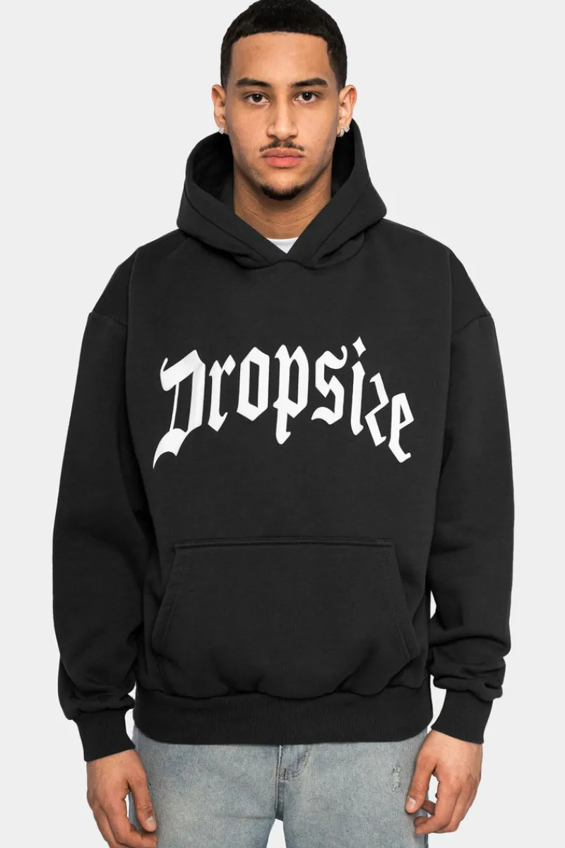 Hoodie<Dropsize Heavy Oversize Puffer Print Hoodie Washed Black