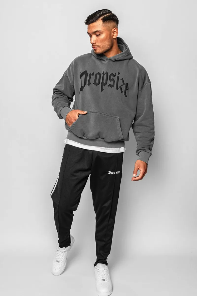 Hoodie<Dropsize Heavy Oversize Puffer Print Hoodie Washed Grey