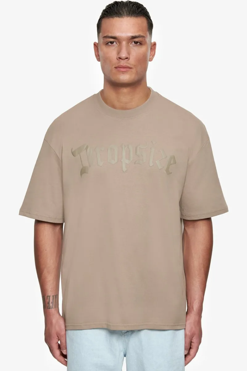 T-Shirt<Dropsize Heavy Oversize Puffer Print T-Shirt Teak