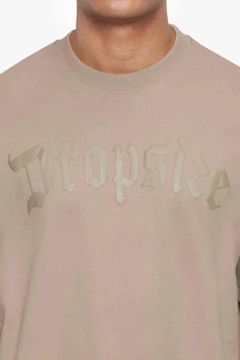 T-Shirt<Dropsize Heavy Oversize Puffer Print T-Shirt Teak