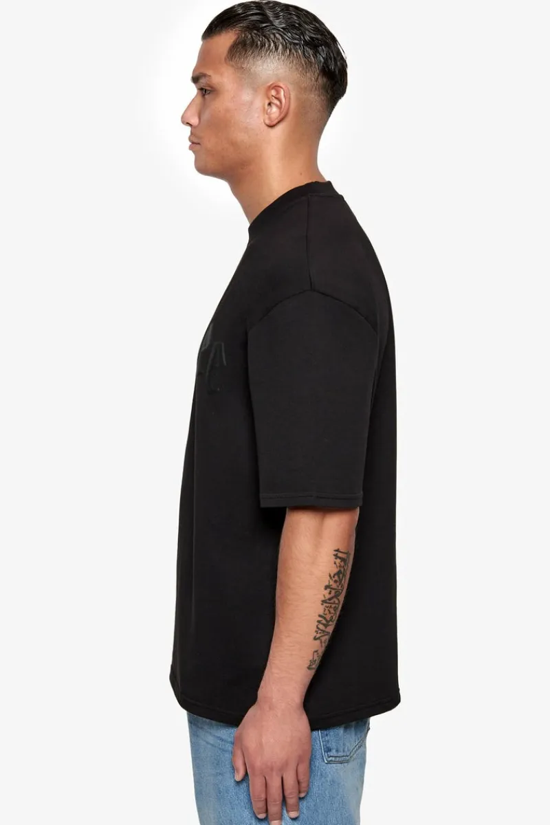 T-Shirt<Dropsize Heavy Oversize Puffer Print T-Shirt Black