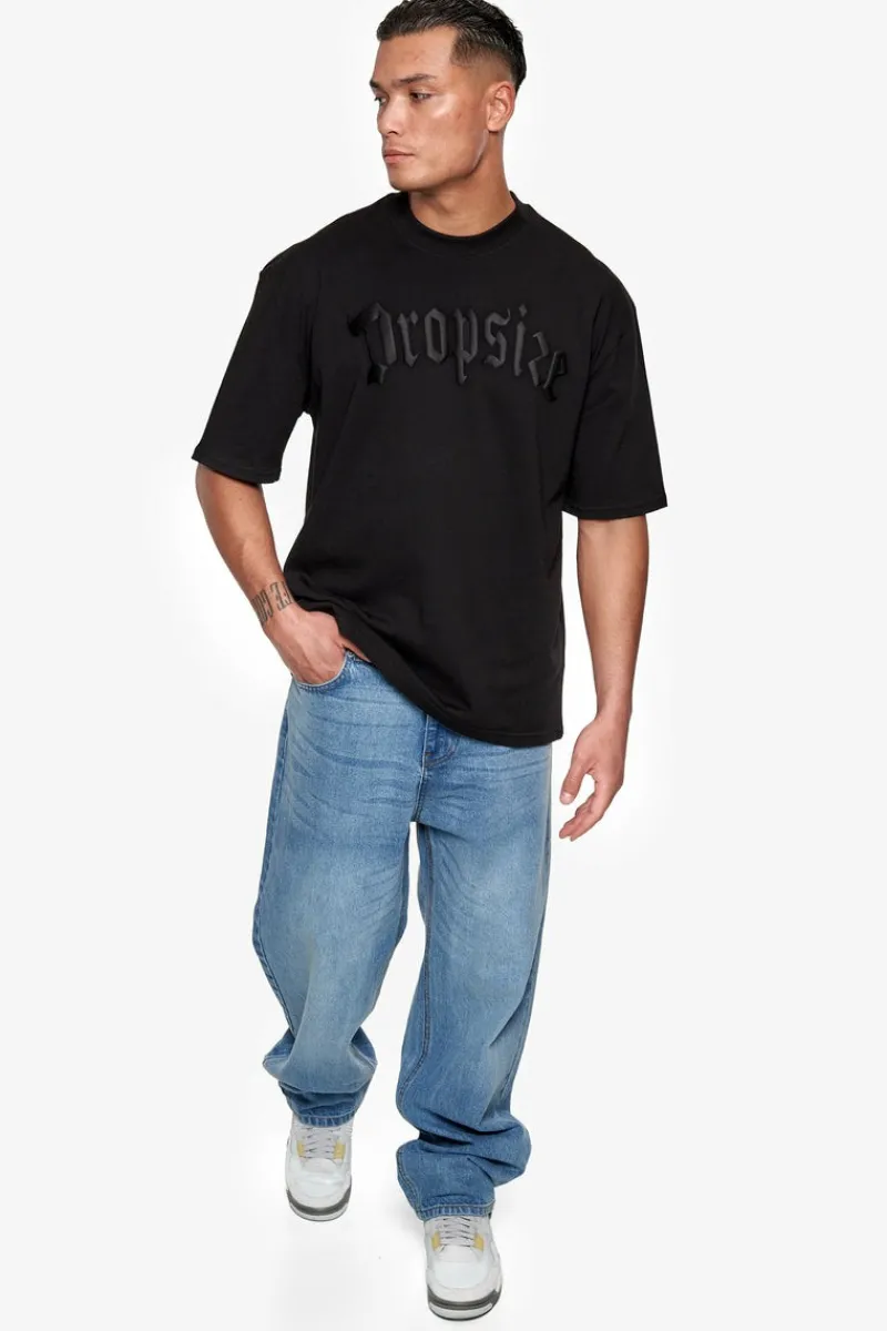 T-Shirt<Dropsize Heavy Oversize Puffer Print T-Shirt Black