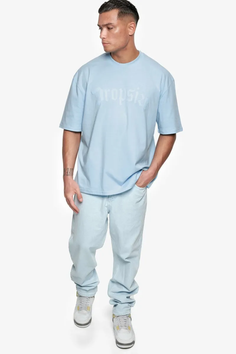 T-Shirt<Dropsize Heavy Oversize Puffer Print T-Shirt Baby Blue
