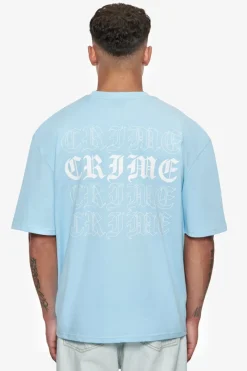 T-Shirt<Dropsize Heavy Oversize Quad Crime T-Shirt Baby Blue