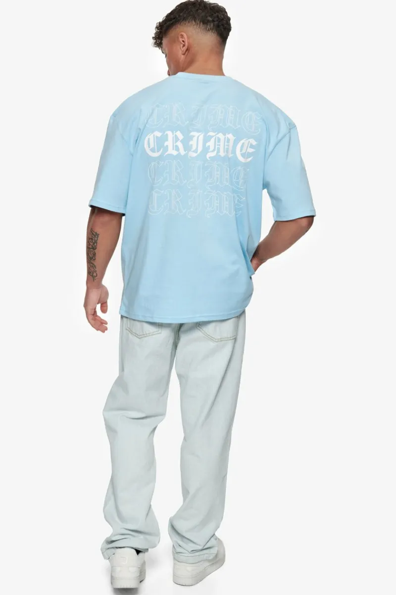 T-Shirt<Dropsize Heavy Oversize Quad Crime T-Shirt Baby Blue
