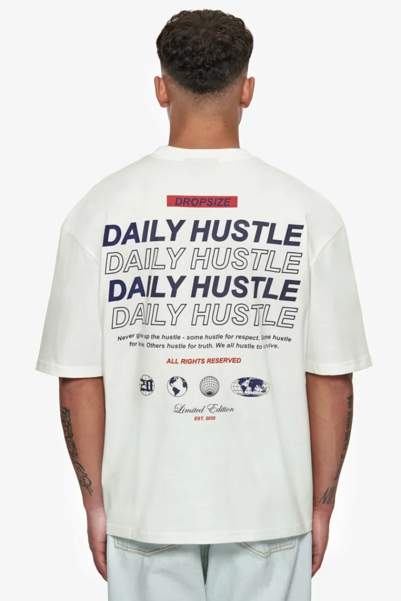 T-Shirt<Dropsize Heavy Oversize Quattro Hustle T-Shirt Cream
