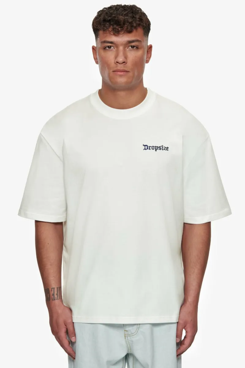 T-Shirt<Dropsize Heavy Oversize Quattro Hustle T-Shirt Cream