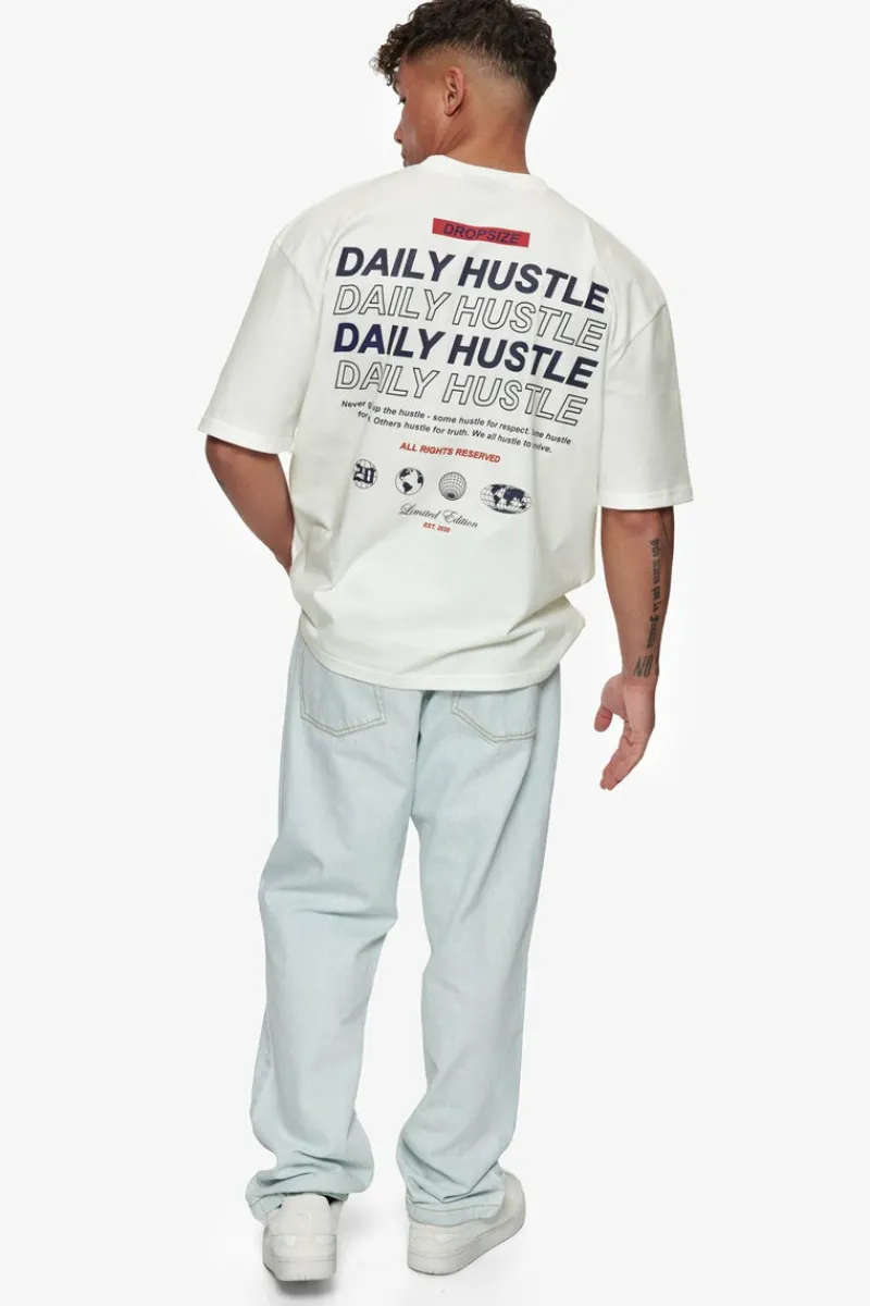 T-Shirt<Dropsize Heavy Oversize Quattro Hustle T-Shirt Cream