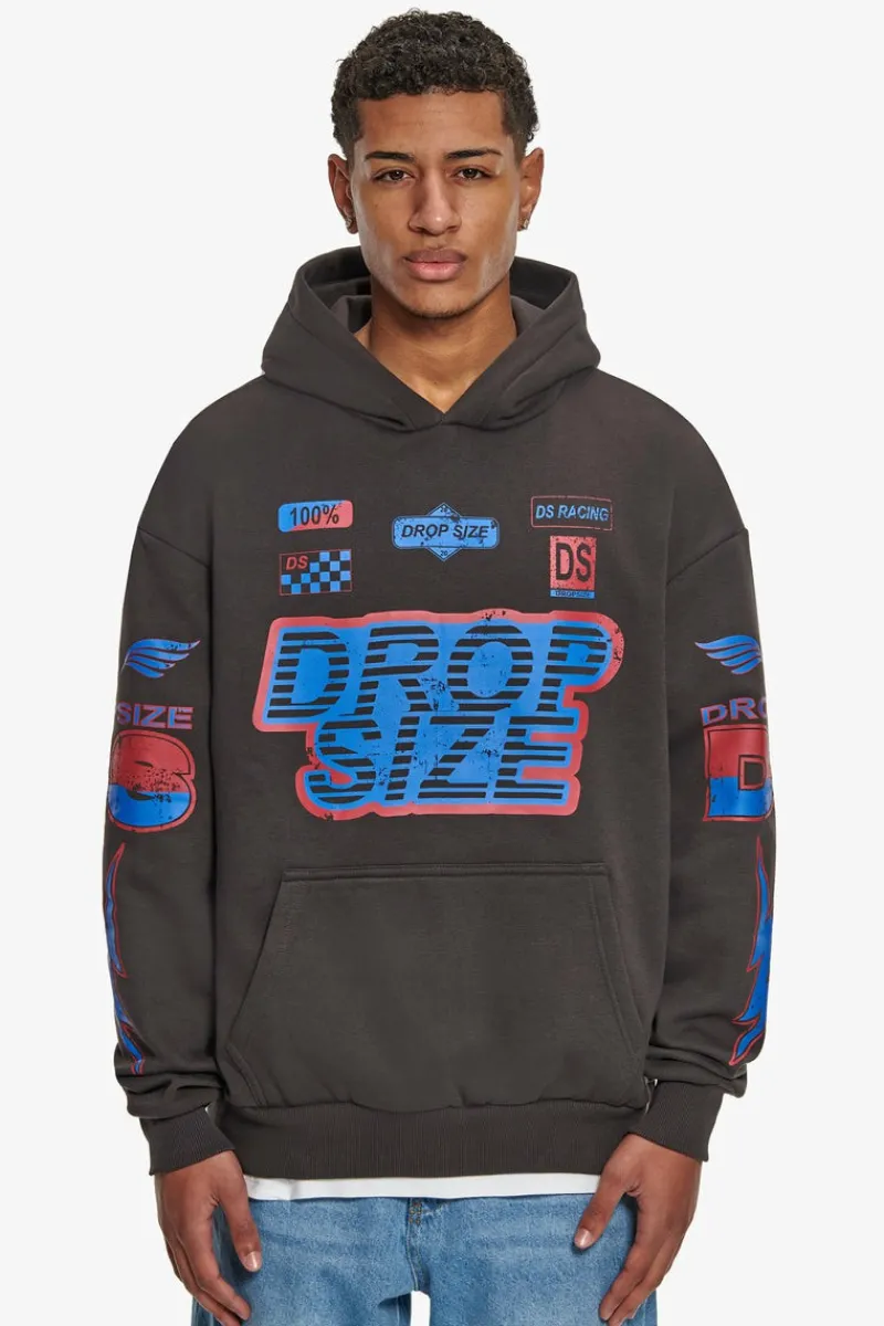 Hoodie<Dropsize Heavy Oversize Racing Hoodie Washed Black