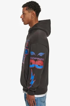 Hoodie<Dropsize Heavy Oversize Racing Hoodie Washed Black