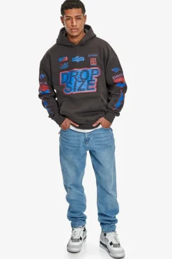 Hoodie<Dropsize Heavy Oversize Racing Hoodie Washed Black