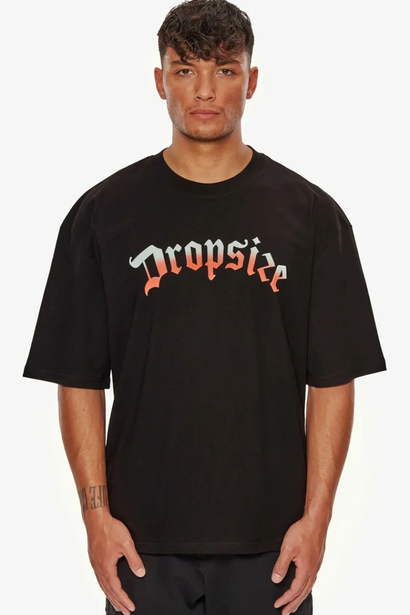 T-Shirt<Dropsize Heavy Oversize Rainbow T-Shirt Black