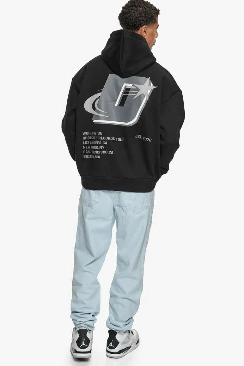 Hoodie<Dropsize Heavy Oversize Records Tour Hoodie Black