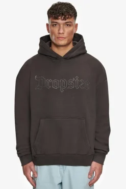 Hoodie<Dropsize Heavy Oversize Rhinestone Hoodie Washed Black