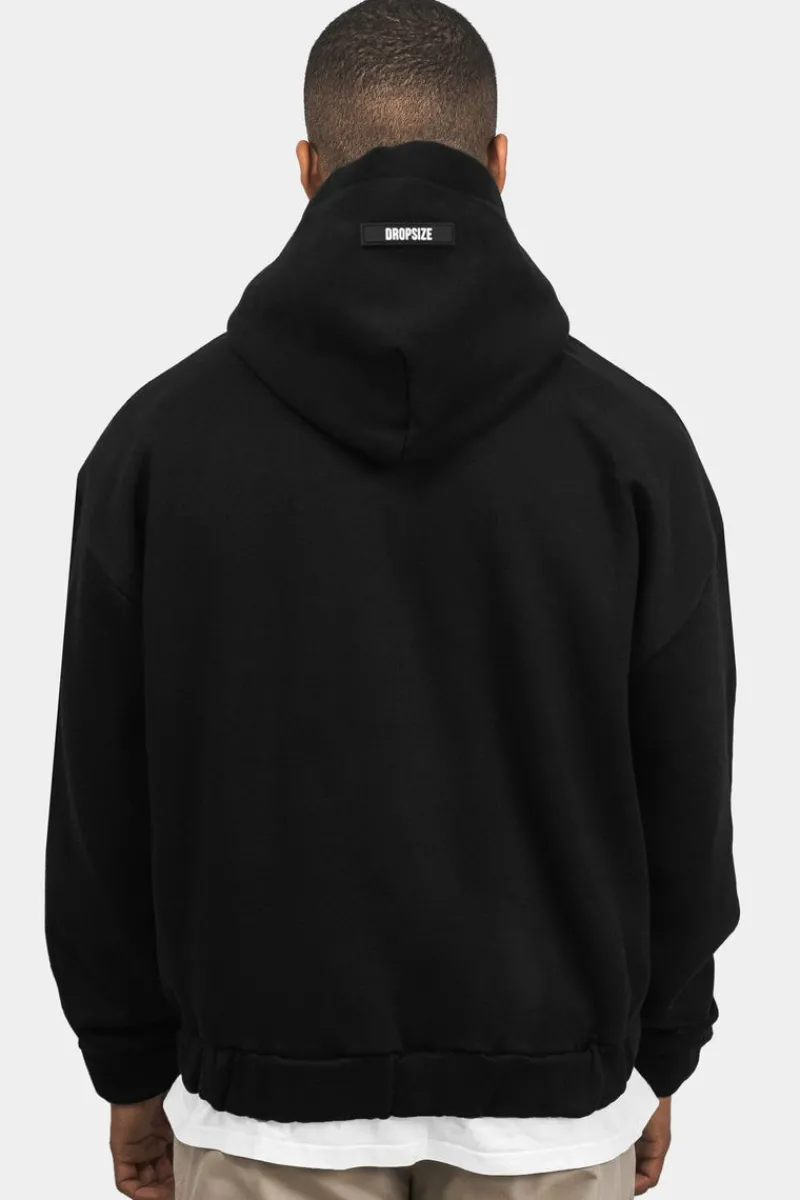 Hoodie<Dropsize Heavy Oversize Rubber Patch Hoodie Black