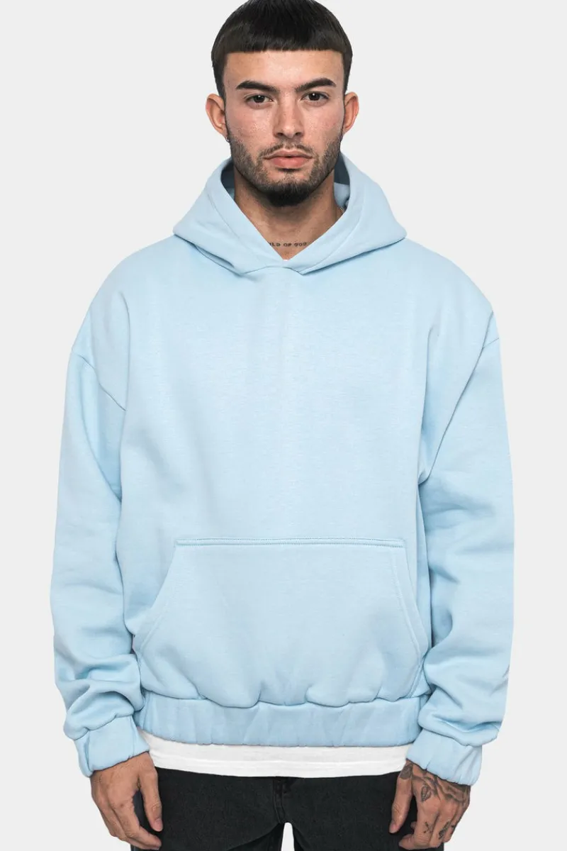 Hoodie<Dropsize Heavy Oversize Rubber Patch Hoodie Baby Blue