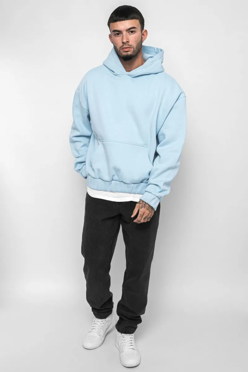 Hoodie<Dropsize Heavy Oversize Rubber Patch Hoodie Baby Blue
