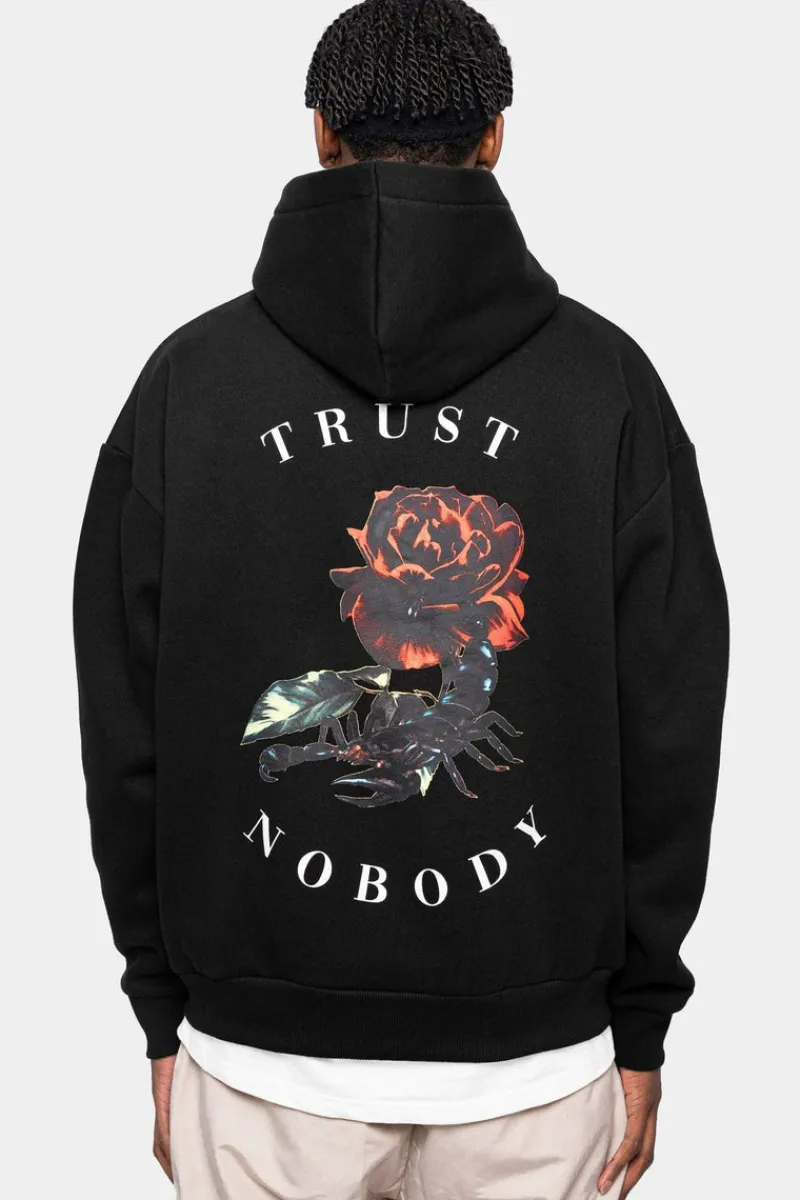 Hoodie<Dropsize Heavy Oversize Scorpion Design Hoodie Black