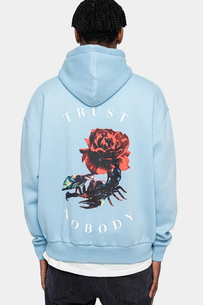 Hoodie<Dropsize Heavy Oversize Scorpion Design Hoodie Baby Blue