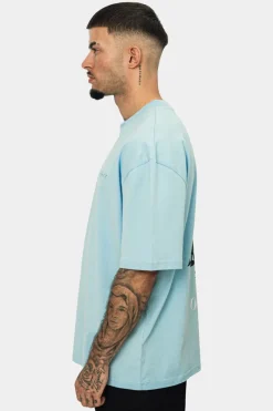 T-Shirt<Dropsize Heavy Oversize Scorpion Design T-Shirt Baby Blue