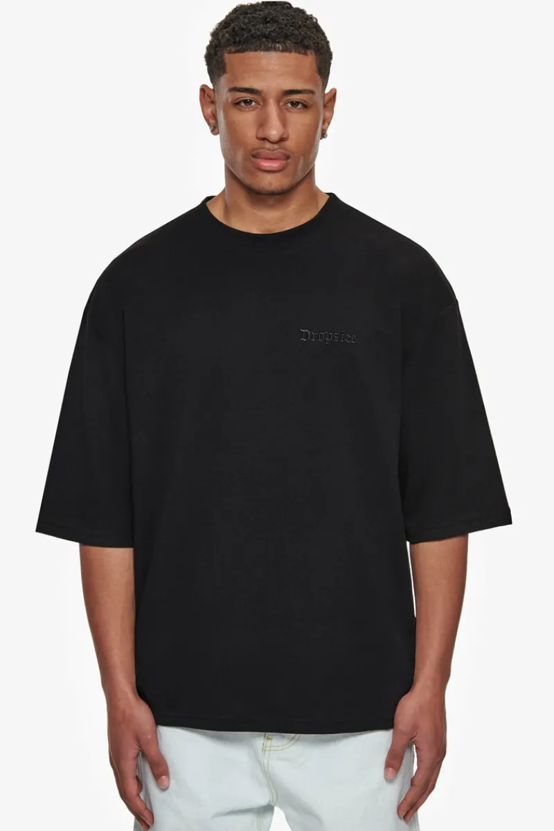 T-Shirt<Dropsize Heavy Oversize Silk Embo T-Shirt Black