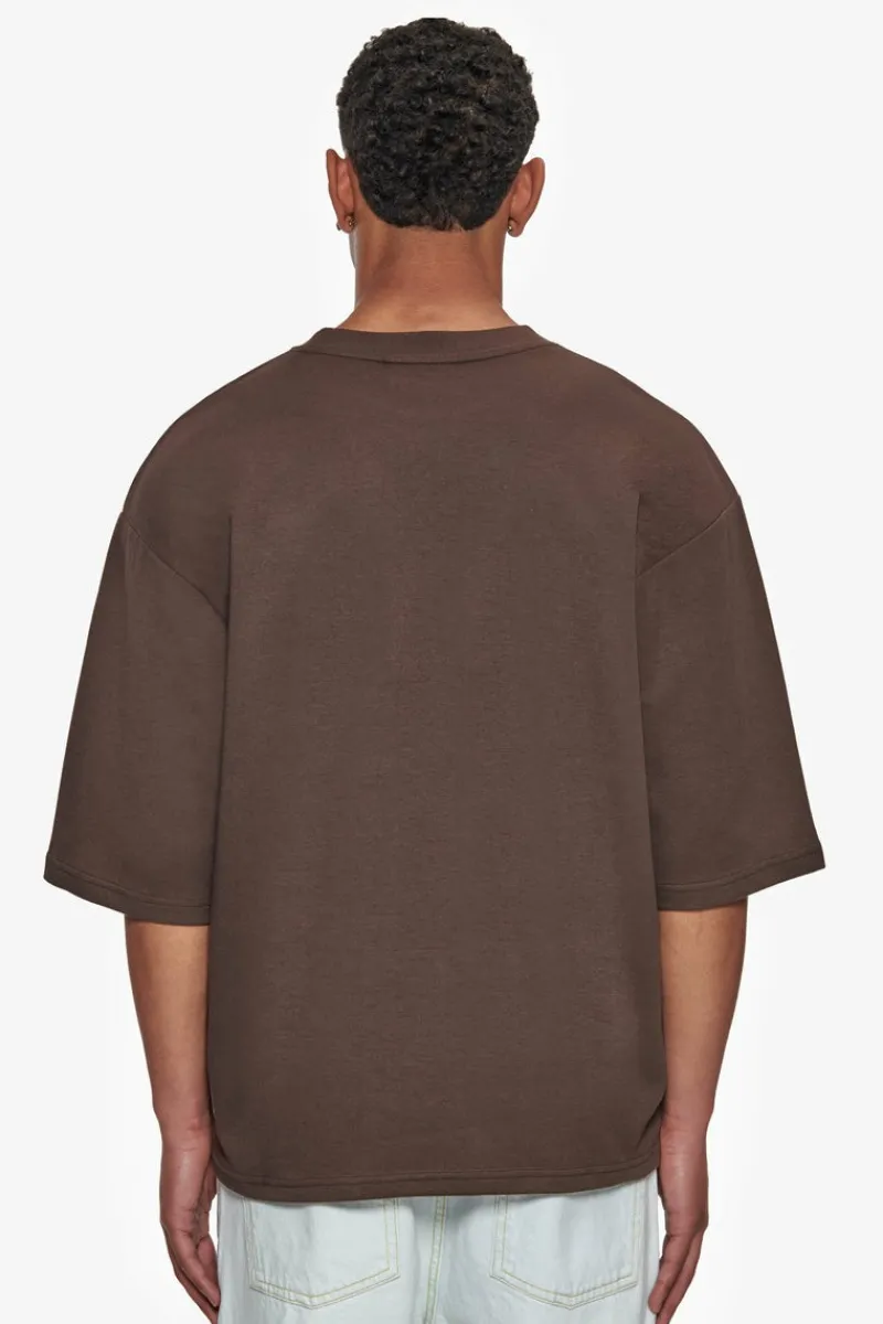 T-Shirt<Dropsize Heavy Oversize Silk Embo T-Shirt Chocolate Brown