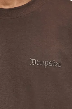 T-Shirt<Dropsize Heavy Oversize Silk Embo T-Shirt Chocolate Brown