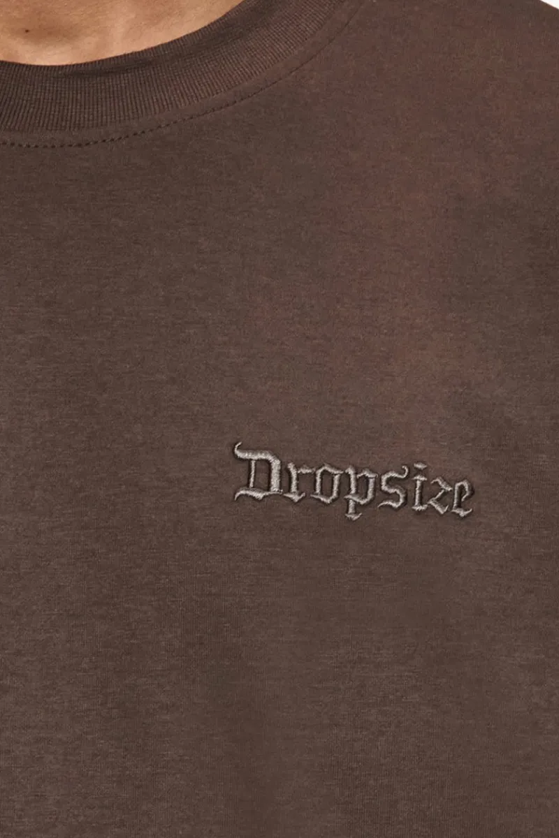T-Shirt<Dropsize Heavy Oversize Silk Embo T-Shirt Chocolate Brown