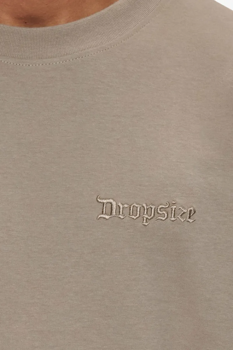 T-Shirt<Dropsize Heavy Oversize Silk Embo T-Shirt Simply Taupe