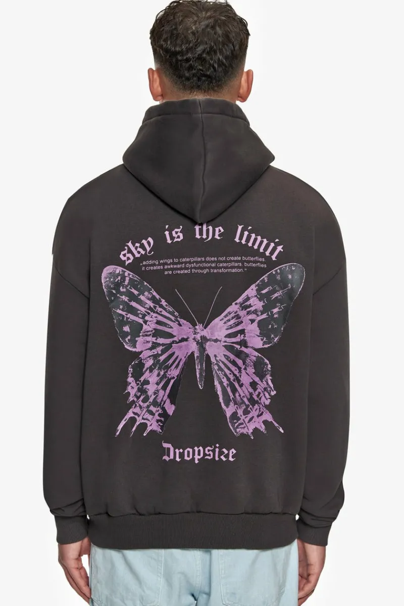 Hoodie<Dropsize Heavy Oversize Sky Is The Limit Hoodie Washed Black