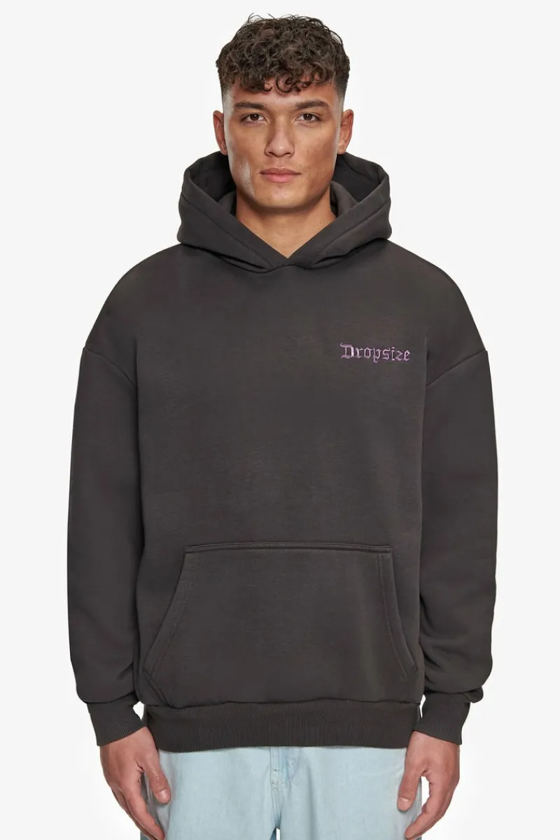 Hoodie<Dropsize Heavy Oversize Sky Is The Limit Hoodie Washed Black
