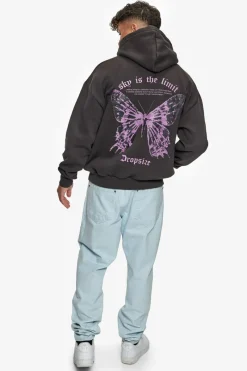 Hoodie<Dropsize Heavy Oversize Sky Is The Limit Hoodie Washed Black