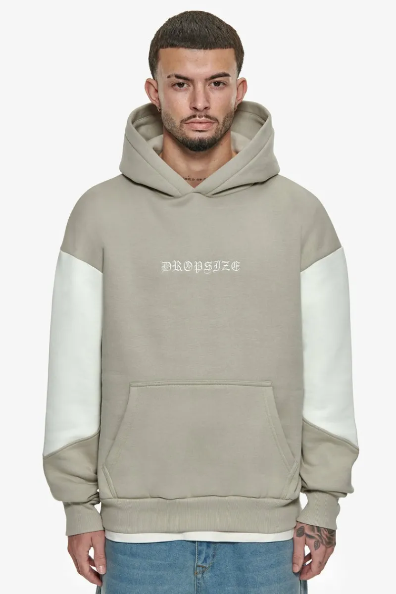 Hoodie<Dropsize Heavy Oversize Split Colour V2 Hoodie Stone