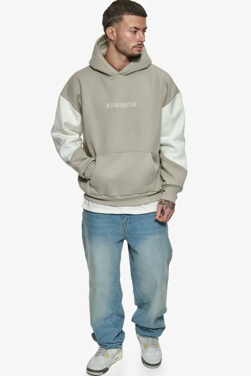 Hoodie<Dropsize Heavy Oversize Split Colour V2 Hoodie Stone