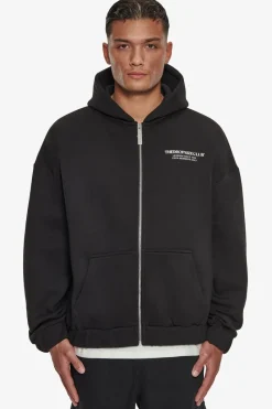 Zipper<Dropsize Heavy Oversize Tdc Zip-Hoodie Black