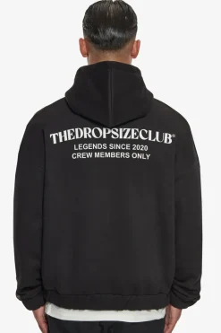 Zipper<Dropsize Heavy Oversize Tdc Zip-Hoodie Black