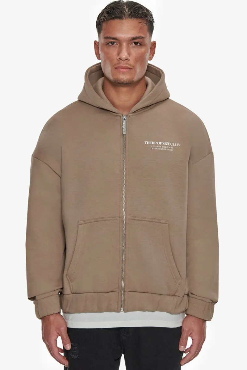 Zipper<Dropsize Heavy Oversize Tdc Zip-Hoodie Silver Mink