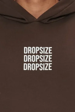 Hoodie<Dropsize Heavy Oversize Triple Logo Hoodie Chocolate Brown