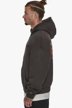 Zipper<Dropsize Heavy Oversize Triple Logo Zip-Hoodie Washed Black