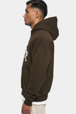 Hoodie<Dropsize Heavy Oversize V2 Puffer Print Hoodie Chocolate Brown
