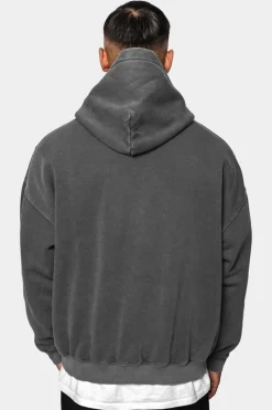 Hoodie<Dropsize Heavy Oversize Washed Grey Embo Hoodie